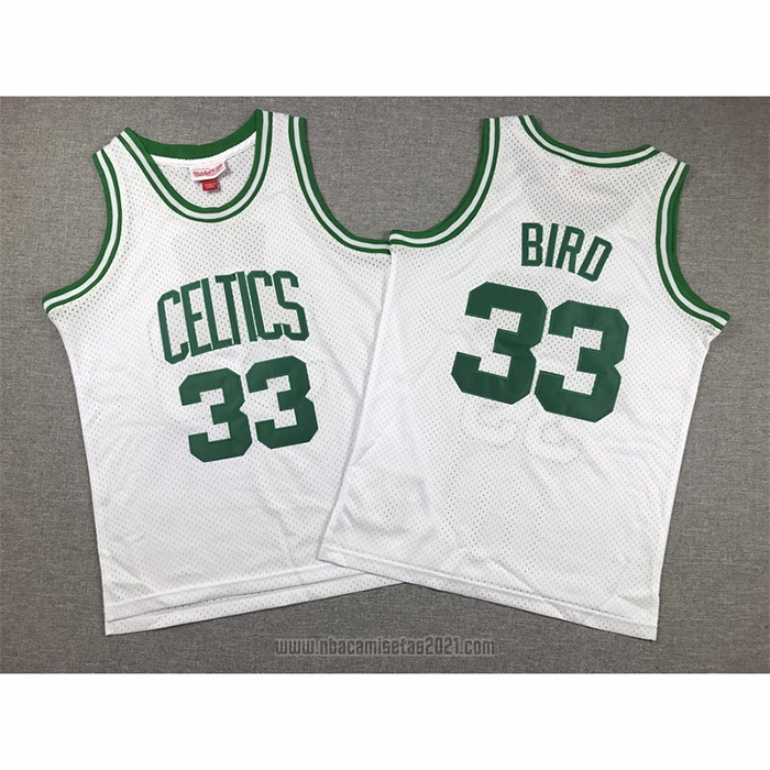 Camiseta Nino Boston Celtics Larry Bird #33 Mitchell & Ness 1985-86 Blanco